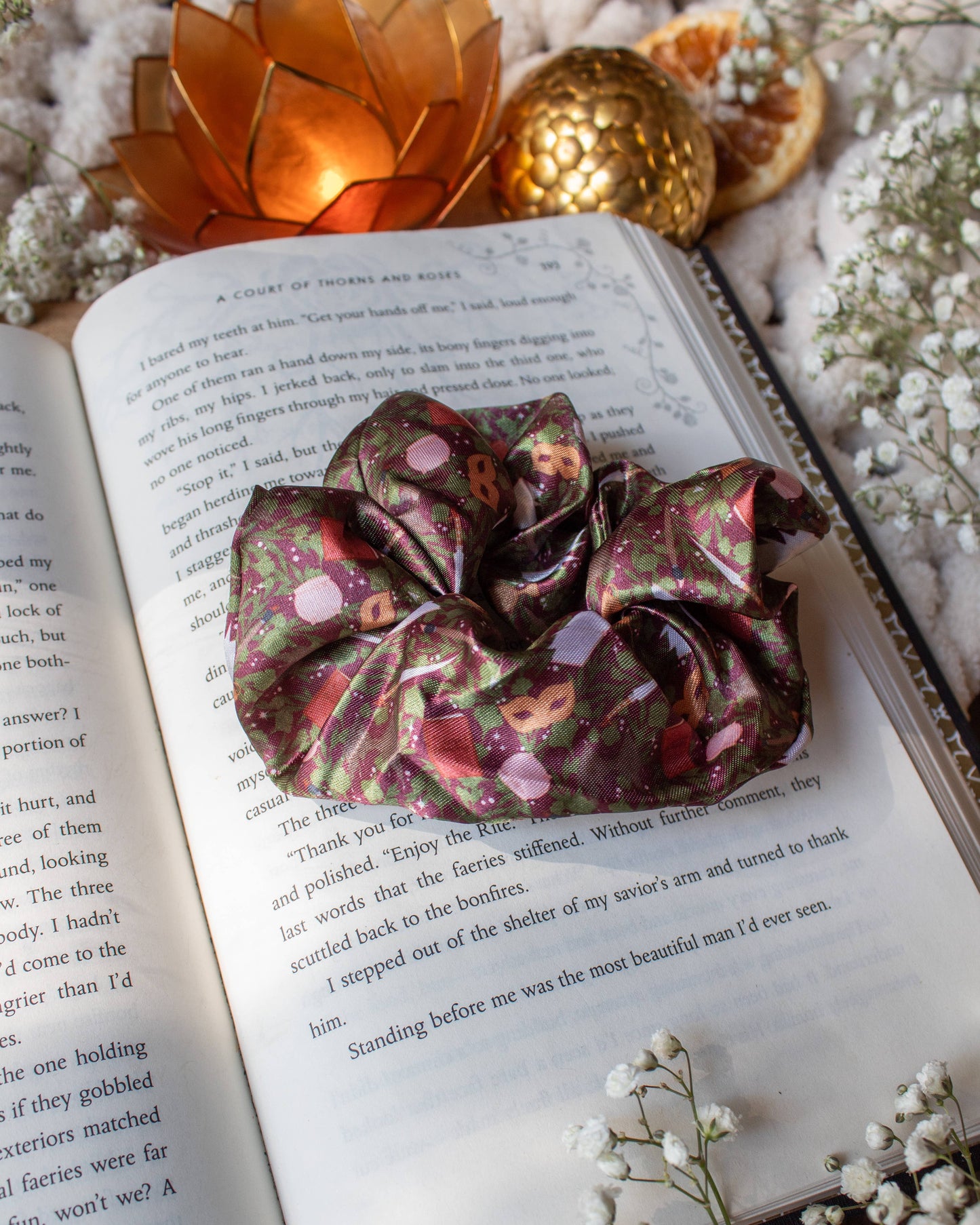 Bookish Satin Scrunchie | A Court of Thorns and Roses