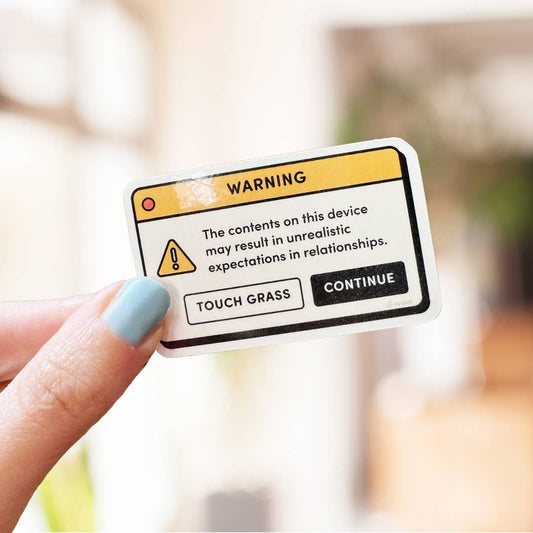 Warning! Unrealistic Expectations in Relationships Bookish Sticker