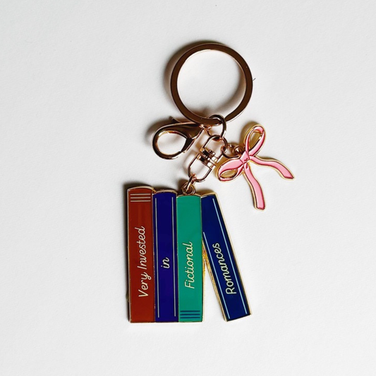 Very Invested in Fictional Romances Keychain