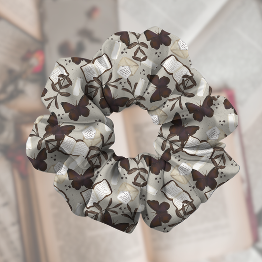 Dark Academia Bookish Satin Scrunchie