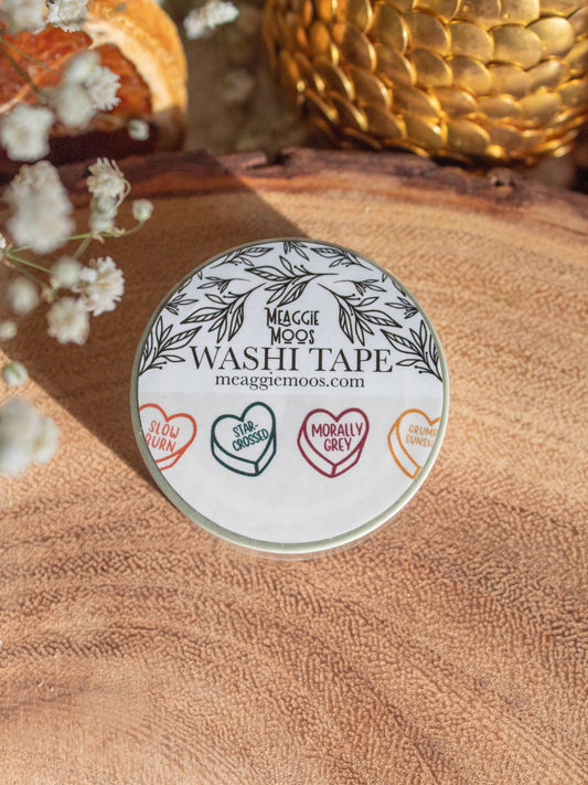 Book Trope Hearts Washi Tape