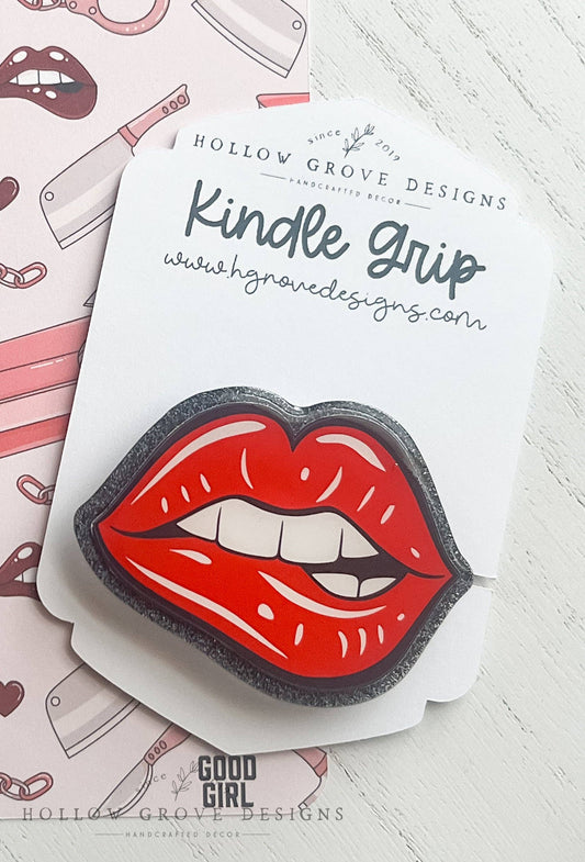 Biting Lip E-Reader Grip