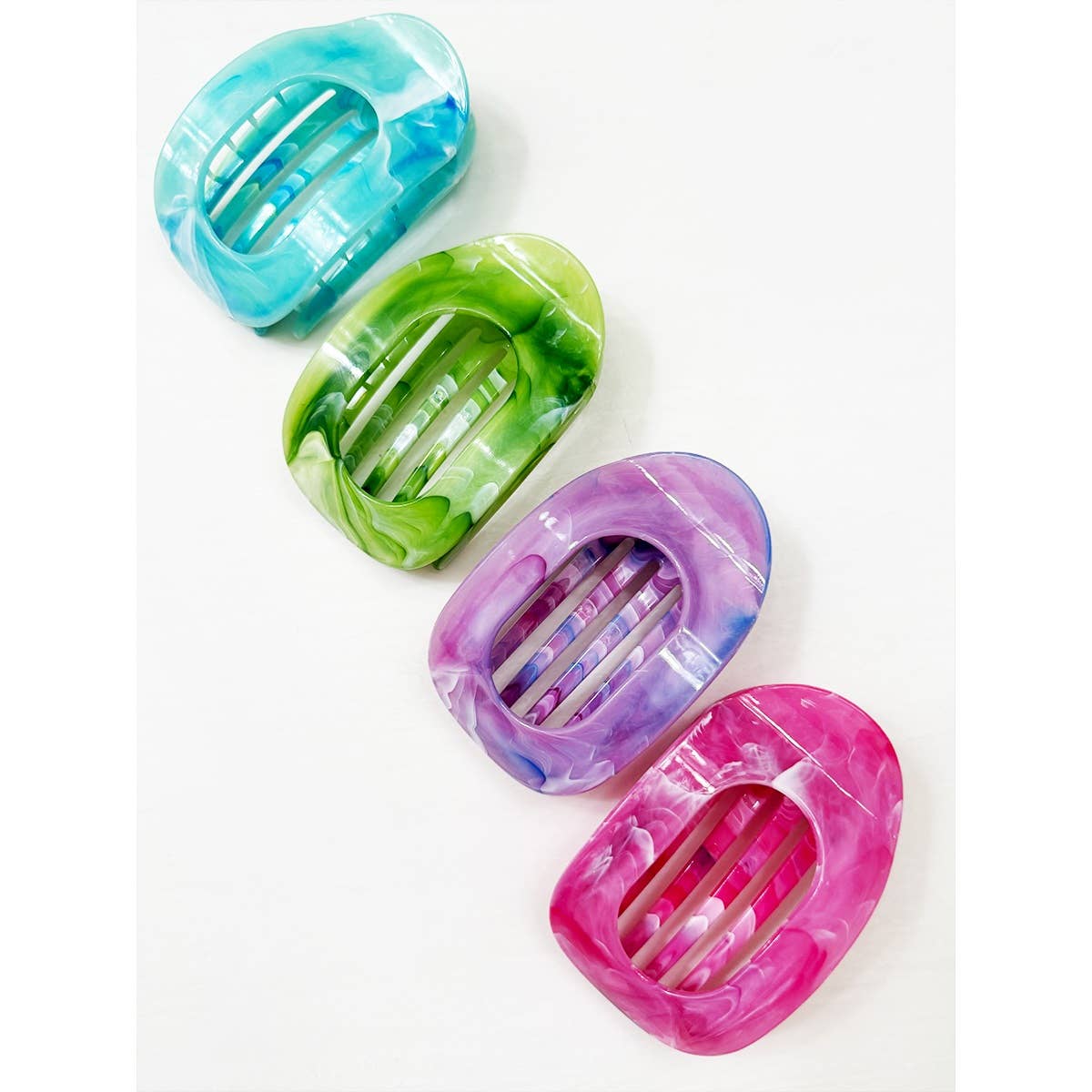 Marble Colors Flat Hair Clip