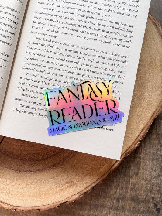 Fantasy Reader | Magic & Dragons & Shit Vinyl Sticker