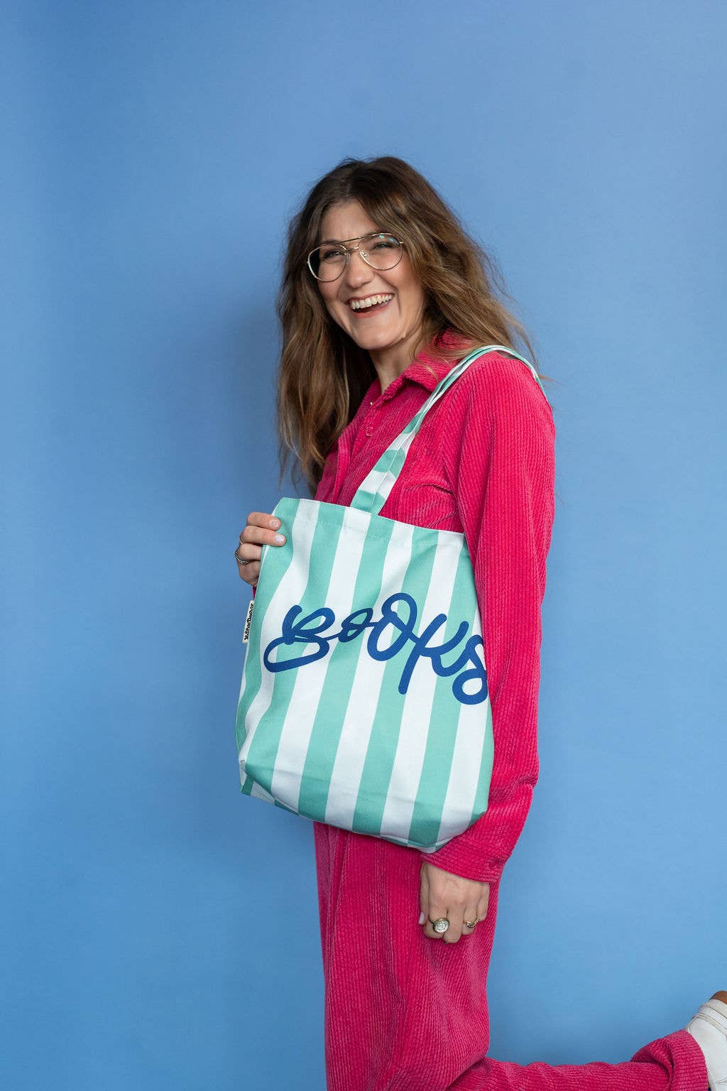 Books Blue Stripe Tote Bag
