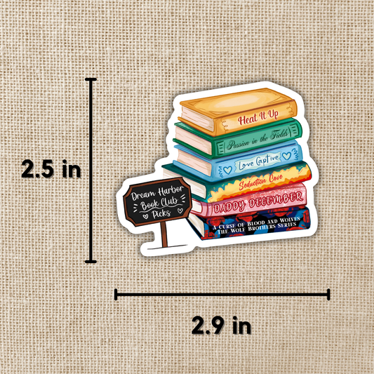 Dream Harbor Steamy Romance Book Stack Sticker