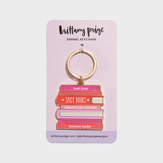 Spicy Romance Books Enamel Keychain
