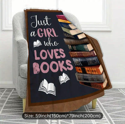 Girl Who Loves Books Blanket