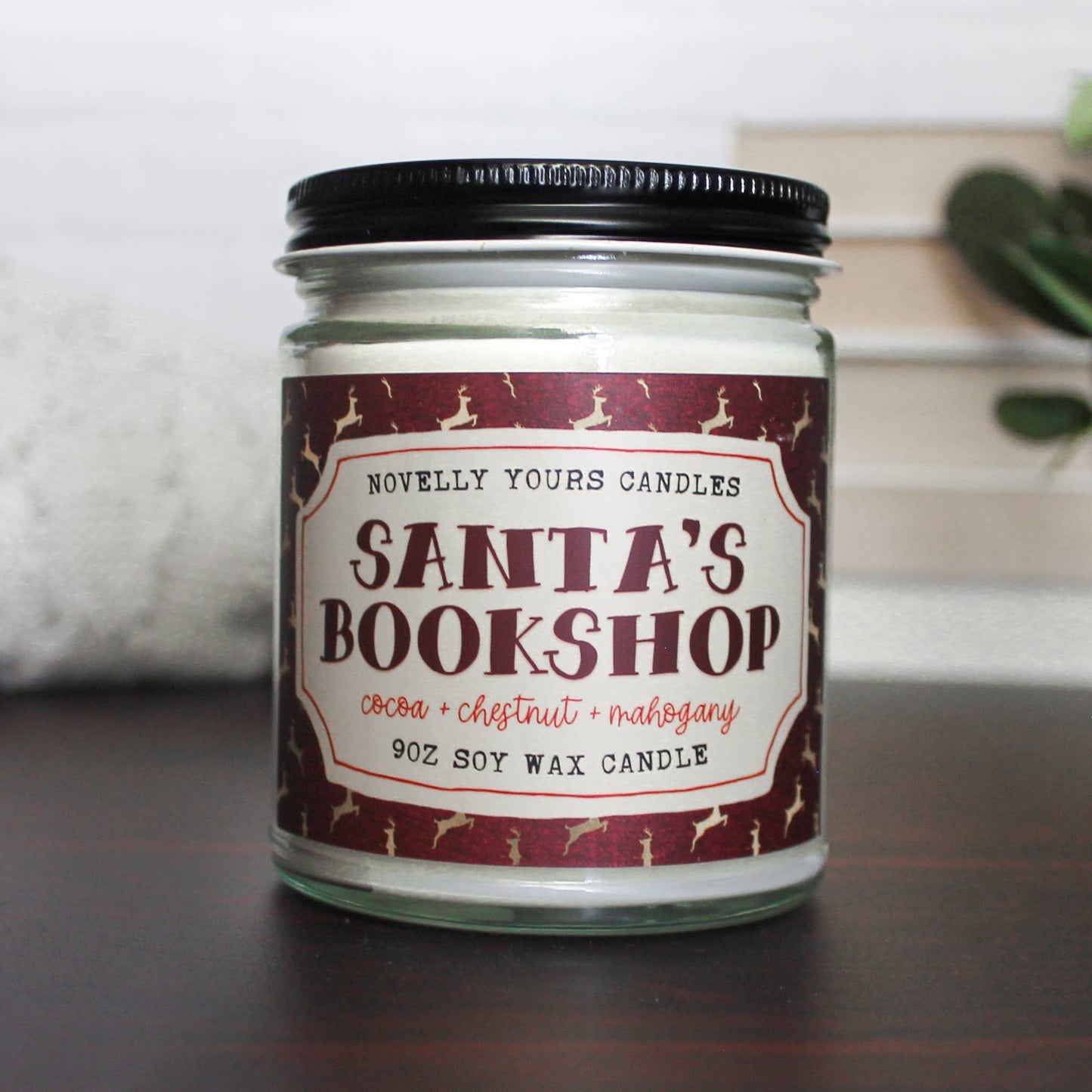 Santa's Bookshop candle