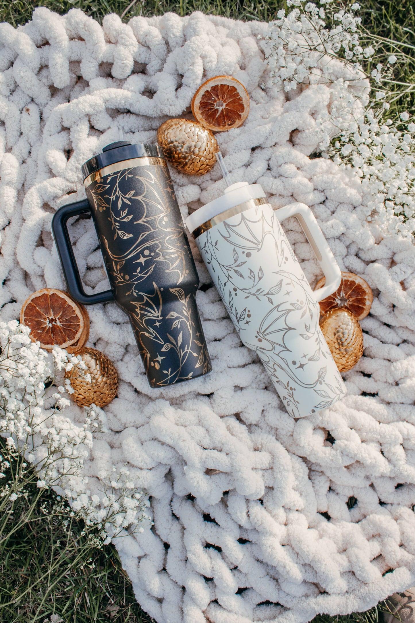 Engraved Gold Dragons Bookish 40oz Tumbler