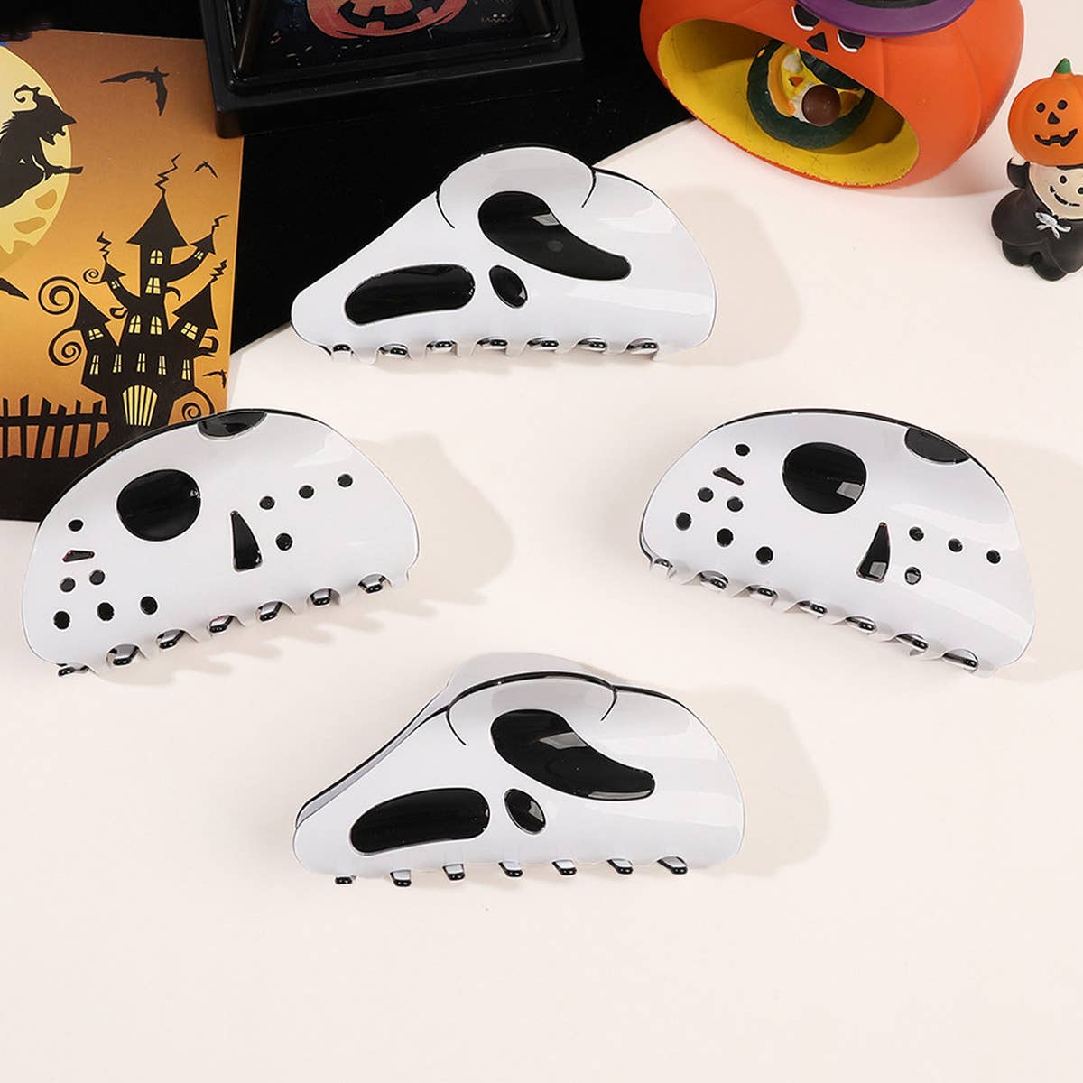 Ghost Face Hair Claw Clip