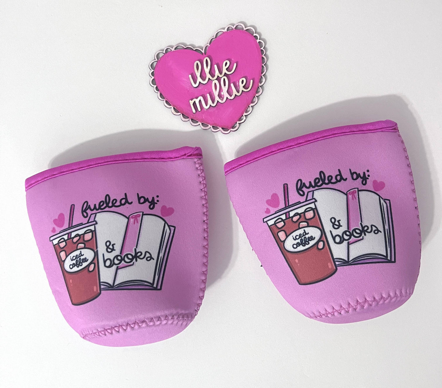 Fueled by Iced Coffee and Books- 16oz Drink Koozie