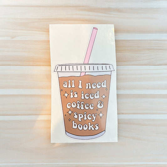 Iced Coffee & Spicy Books Sticker