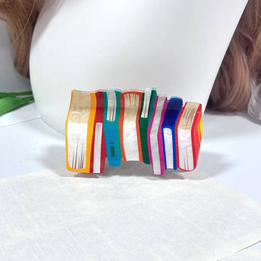 Stacked Books Claw Clip