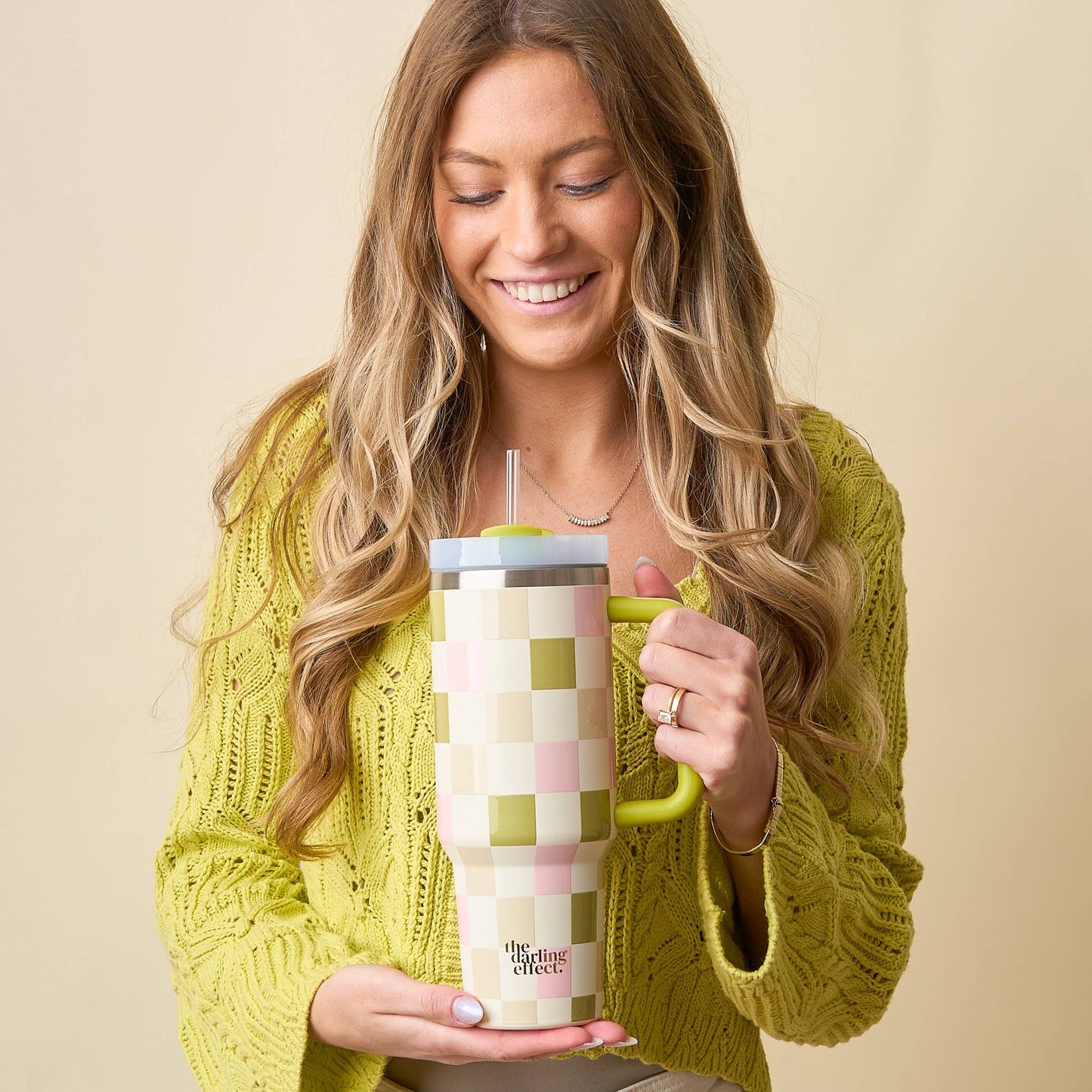 40 oz Take Me Everywhere Tumbler-Check Green
