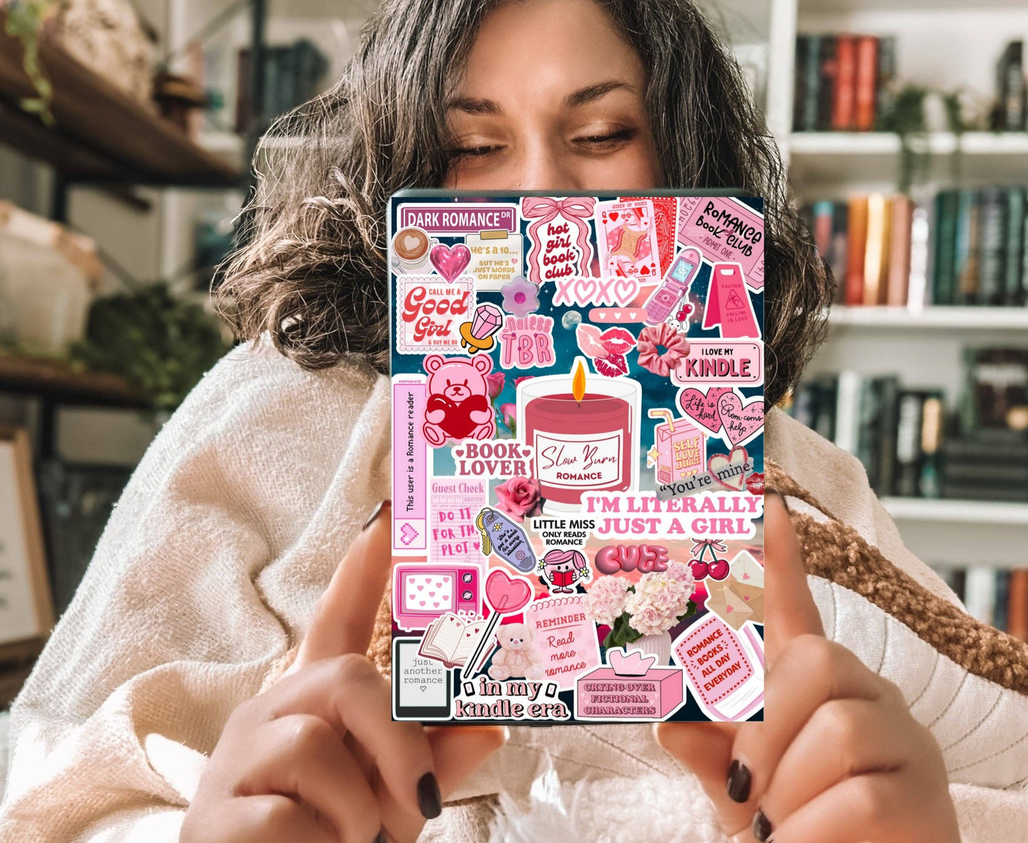 Pink Romance Bookish Collage Kindle Insert