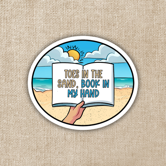 Toes In The Sand, Book In My Hand Sticker