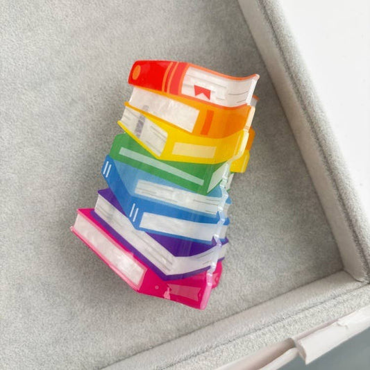 Stacked Book Design Claw Clip