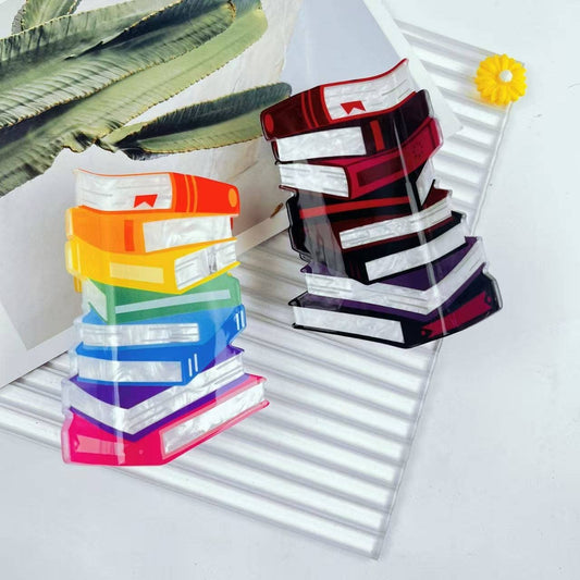 Stacked Book Design Claw Clip