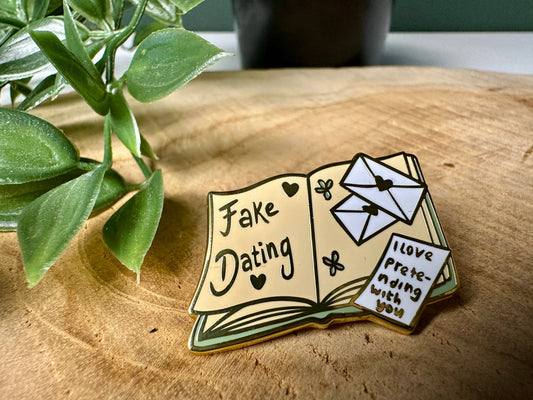 Fake Dating Romance Trope Enamel Pin