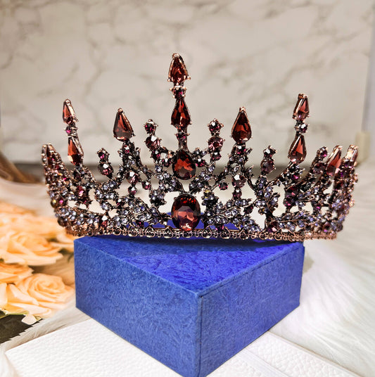 Luxury Purple Crystal Baroque Rhinestone Tiara