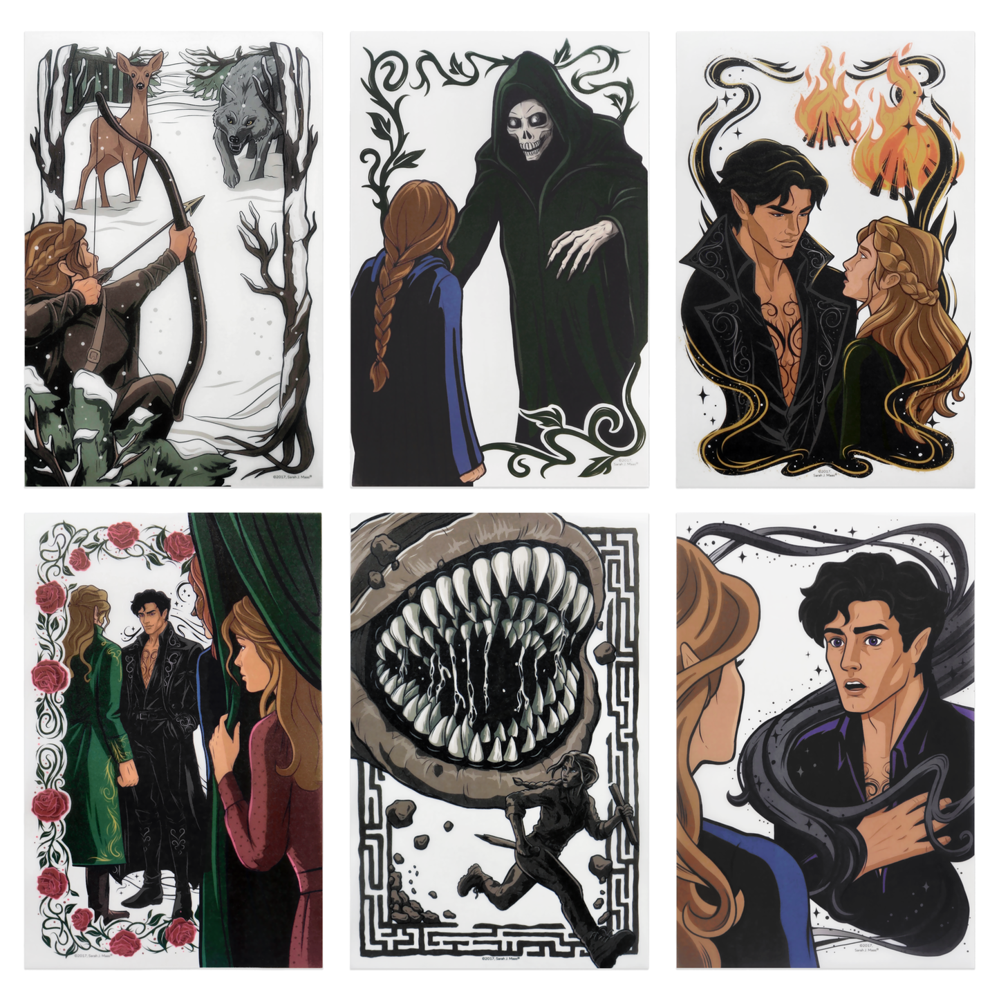 A Court of Thorns and Roses Book Scene Illustrations (6-Pack)
