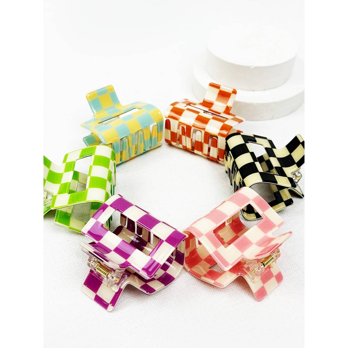 Checkered Medium Hair Clip