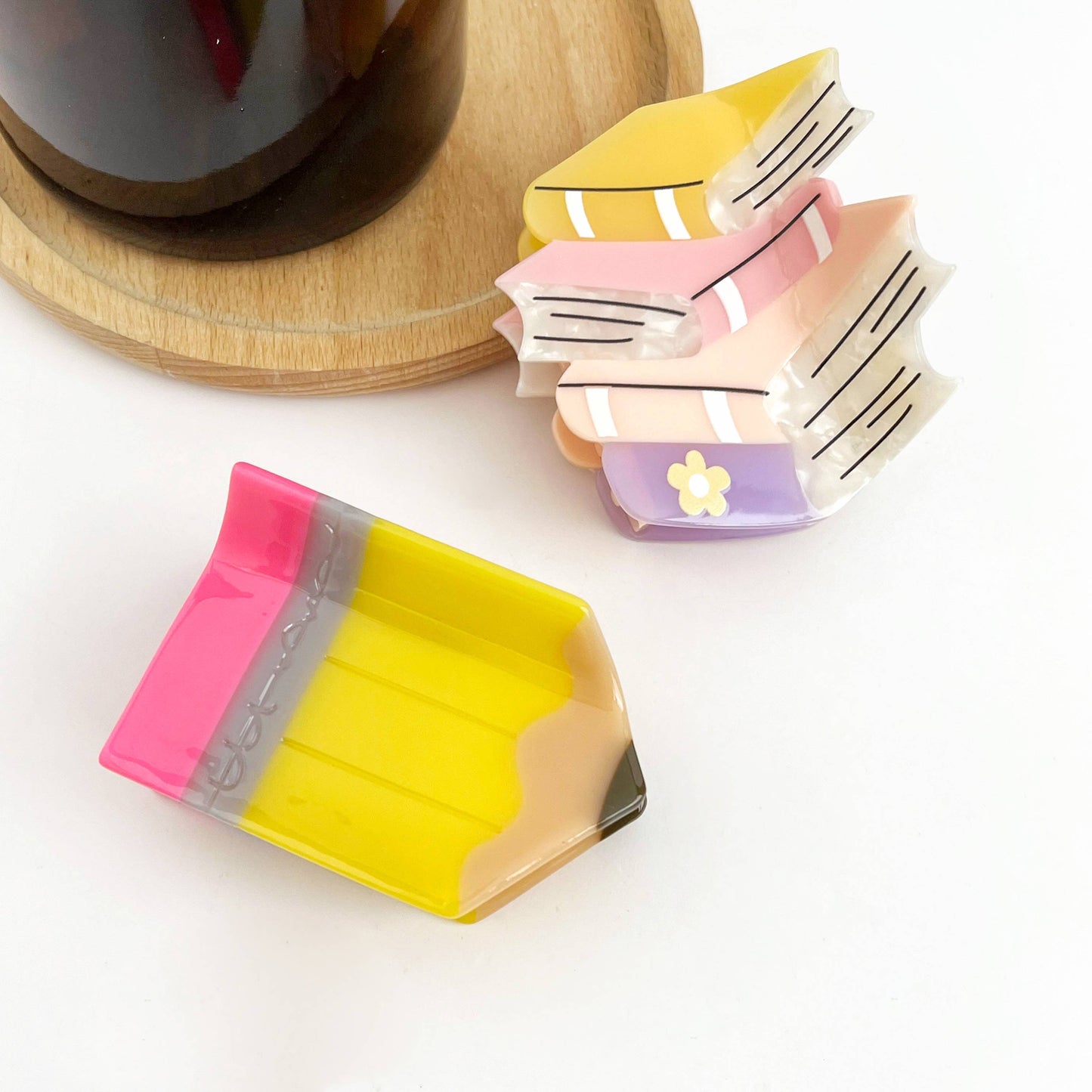 Stacked Books Claw Clip