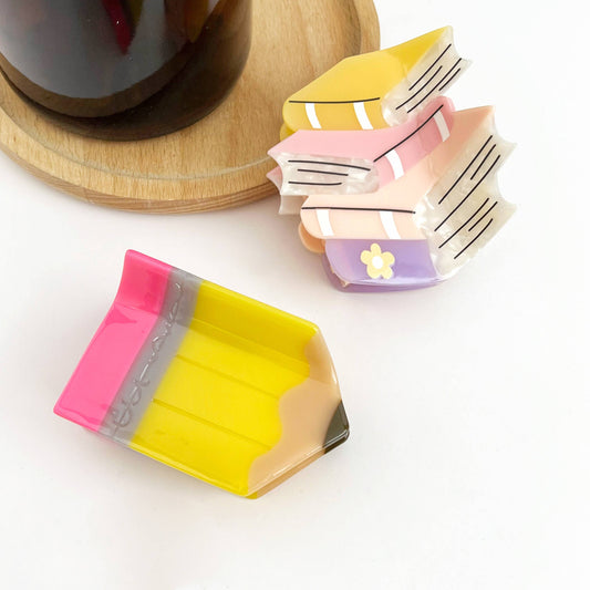 Stacked Books Claw Clip