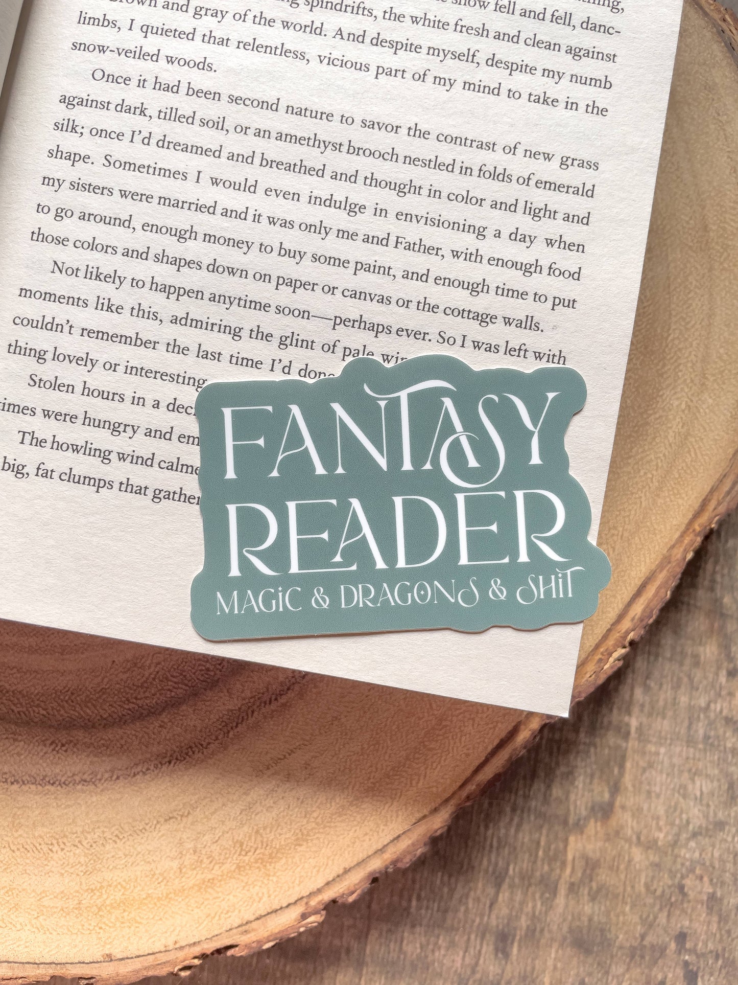 Fantasy Reader | Magic & Dragons & Shit Vinyl Sticker