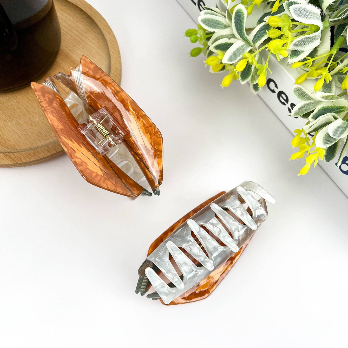 Stacked Book Hair Claw Clip