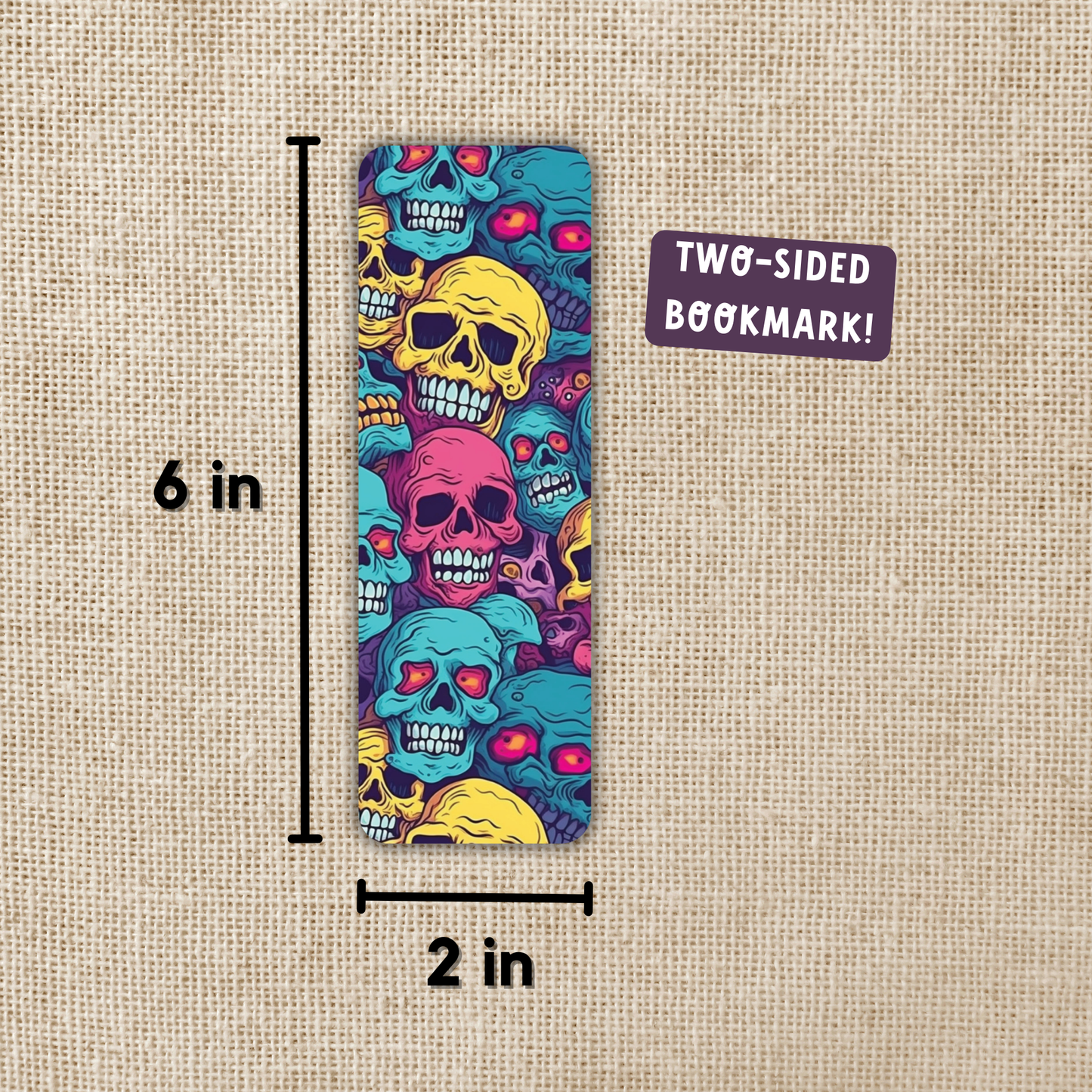 Bright Colored Skull Pile Bookmark