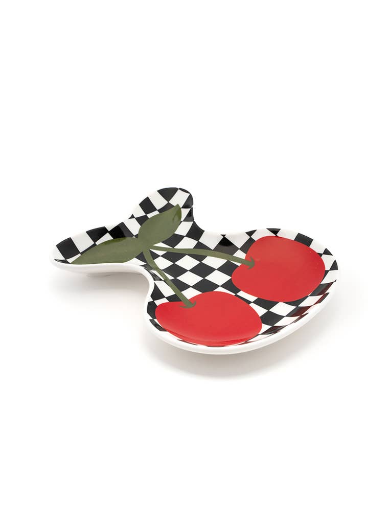 Trinket Dish- Checkered & Cherries