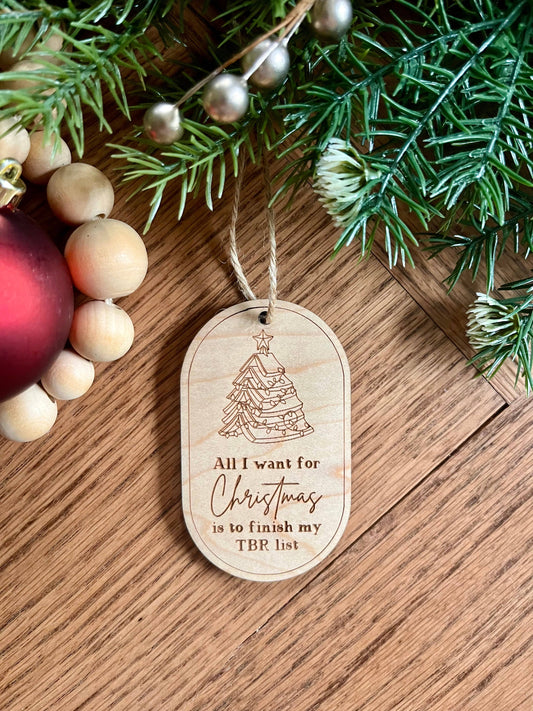 TBR List Funny Reading Book Lover Christmas Ornament