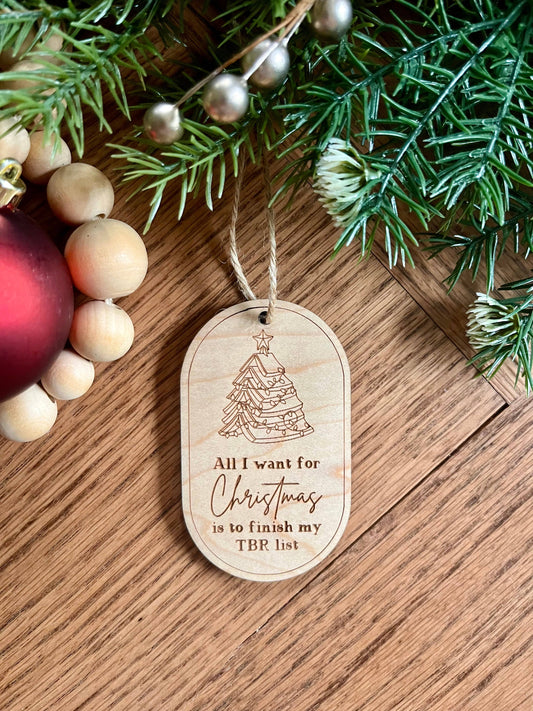 TBR List Funny Reading Christmas Ornament