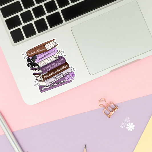 Fourth Wing Book Stack Sticker