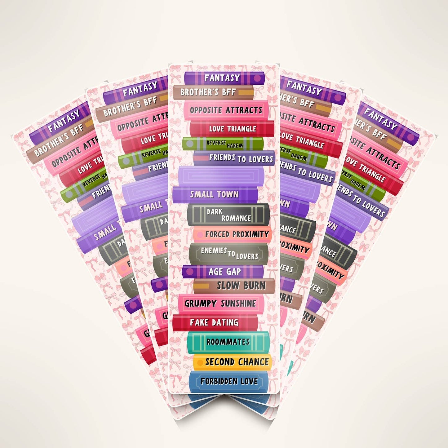 Romance Trope Stack Bookmark