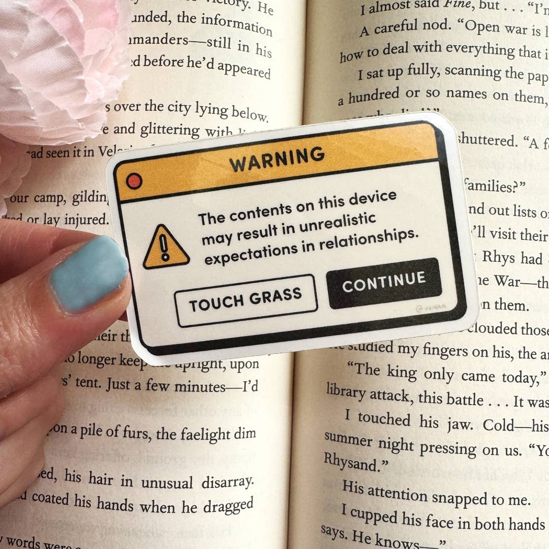 Warning! Unrealistic Expectations in Relationships Bookish Sticker