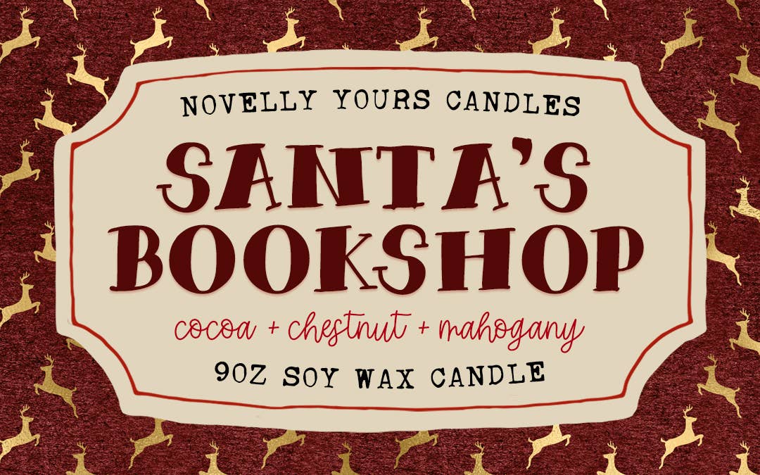 Santa's Bookshop candle