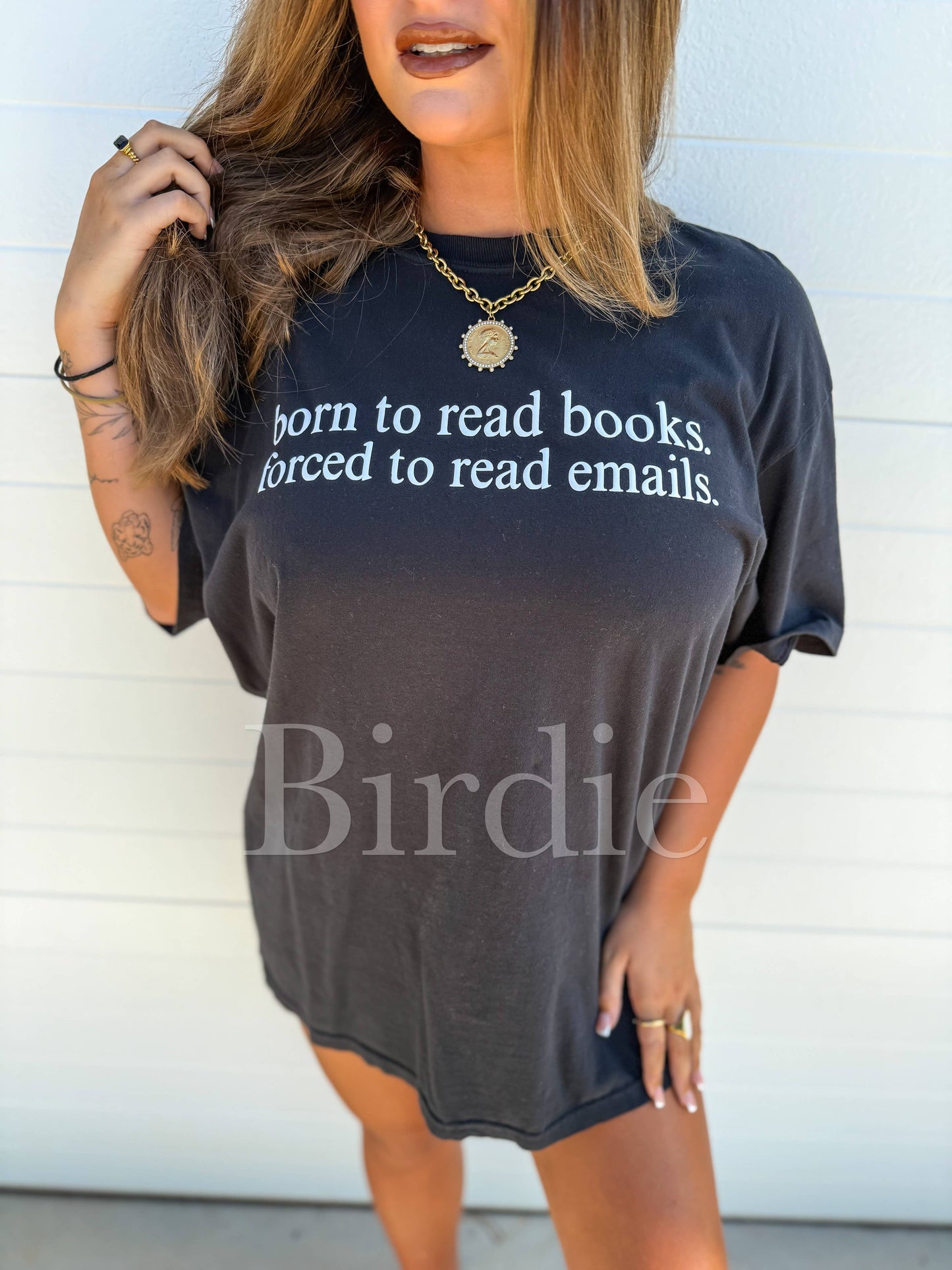 Born to Read Books Force to Read Emails T-Shirt