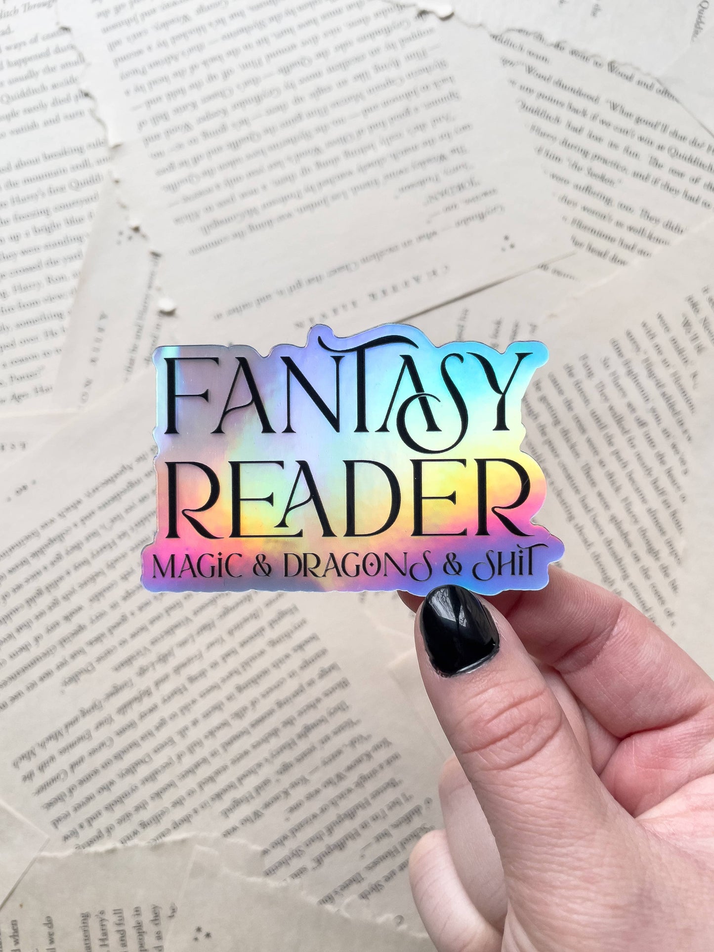 Fantasy Reader | Magic & Dragons & Shit Vinyl Sticker