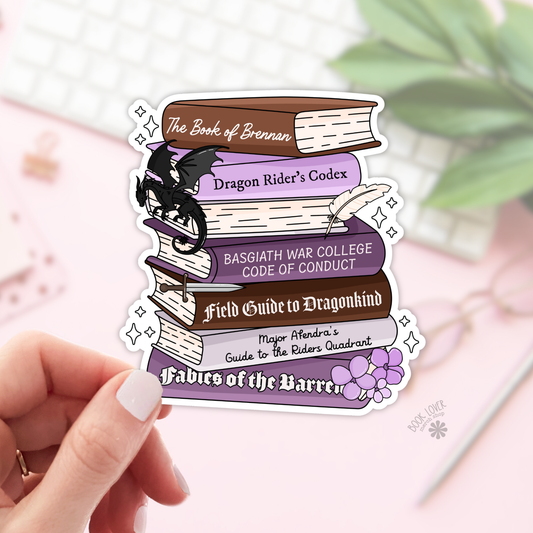 Fourth Wing Book Stack Sticker