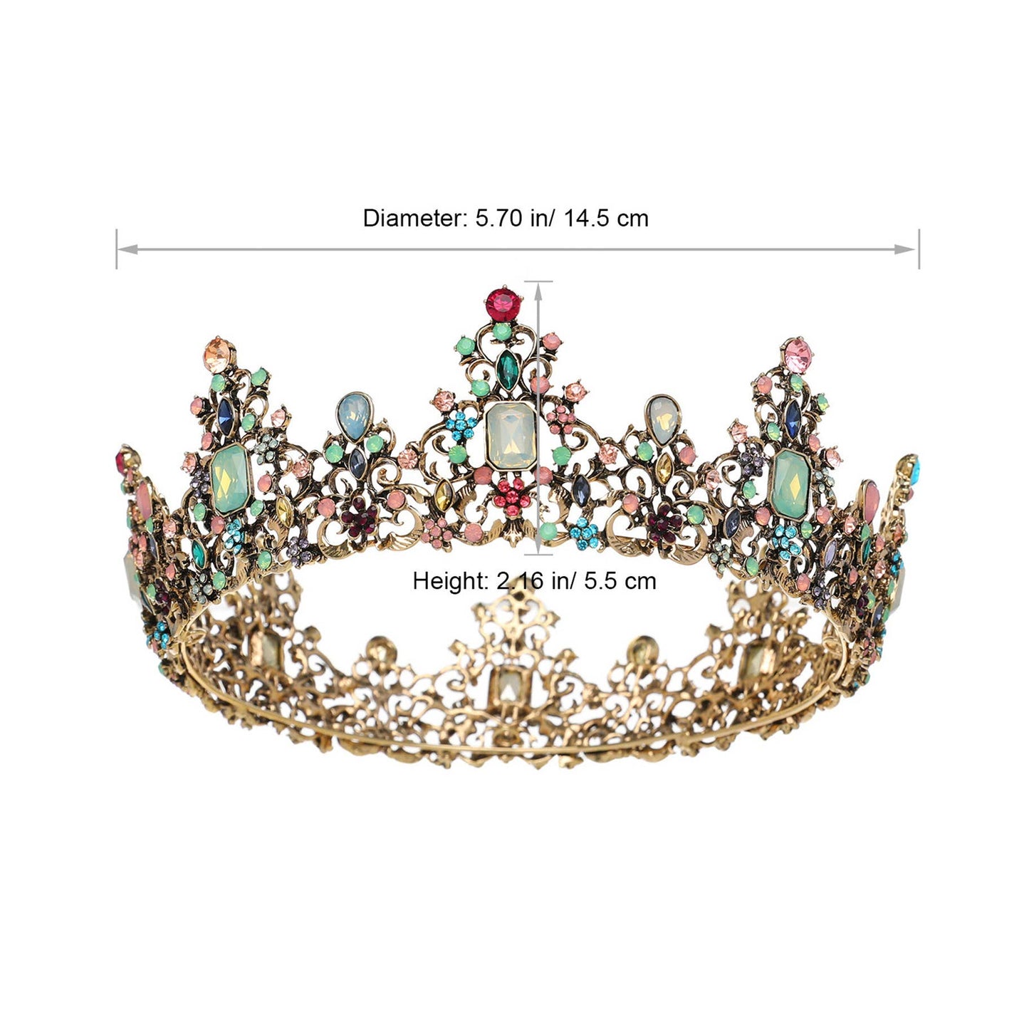 Jeweled Baroque Queen Crown