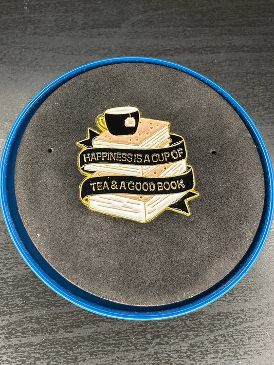 Happiness is a Cup of Tea & a Good Book Lapel Pin