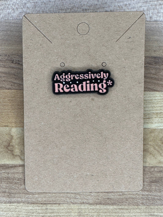 Aggressively Reading Enamel Pin