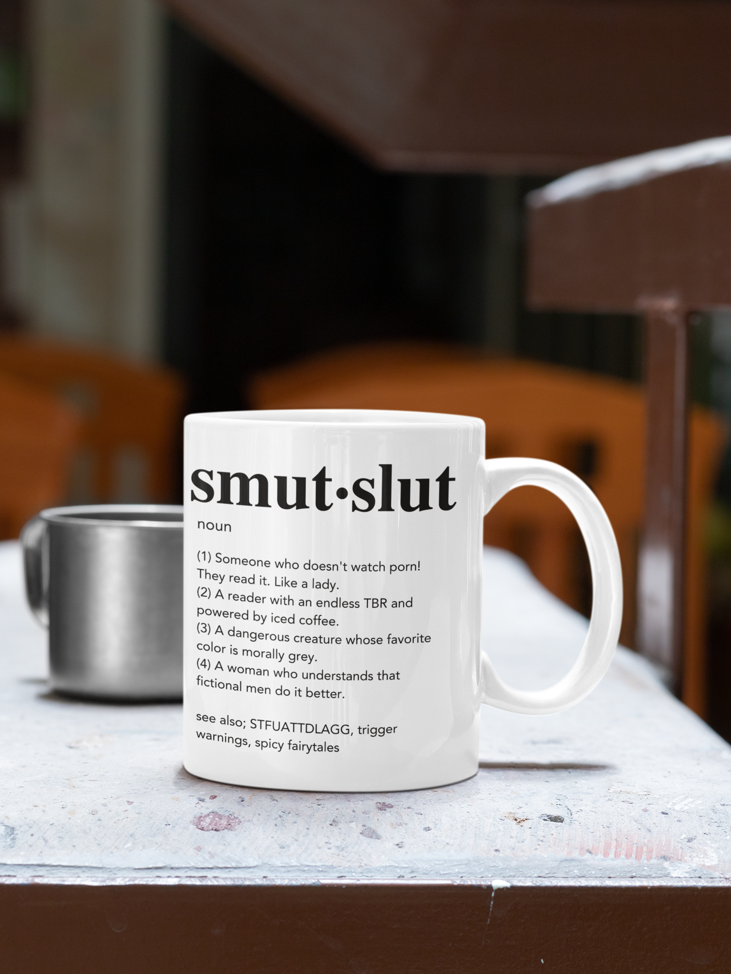 Smut Slut - Spicy Romance - Book Theme - Ceramic Mug - 15 Oz