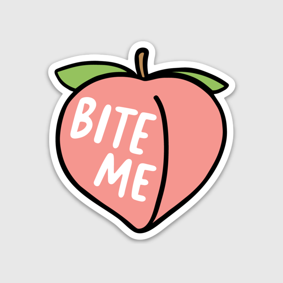 Peach Bite Me Sticker