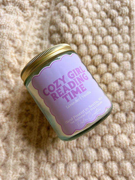Cozy Girl Reading Time Candle