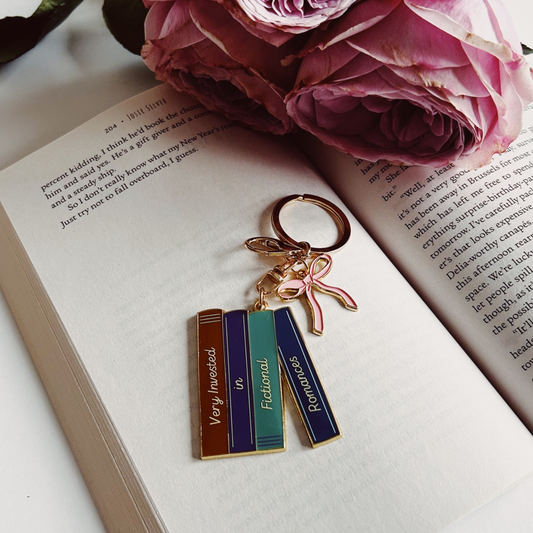 Very Invested in Fictional Romances Keychain