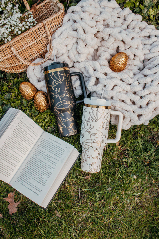 Engraved Gold Dragons Bookish 40oz Tumbler